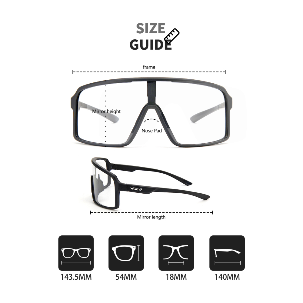 WGKVP PC Photochromic Cycling Sunglasses
