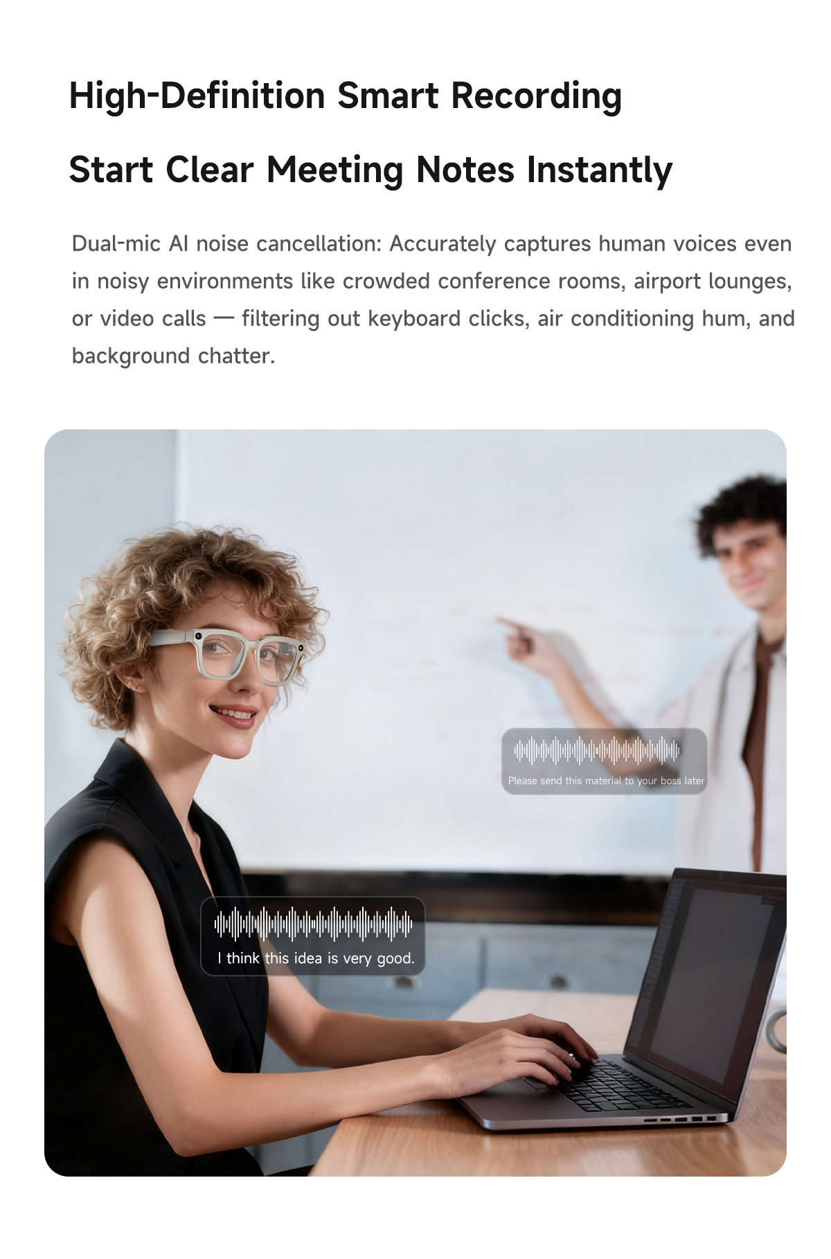 Smart AI Glasses with 8MP HD Camera & Bluetooth 5.3, Real-Time Translation Open-Ear Audio Sunglasses, 38g Ultra-Light Voice Assistant Glasses for Work & Travel