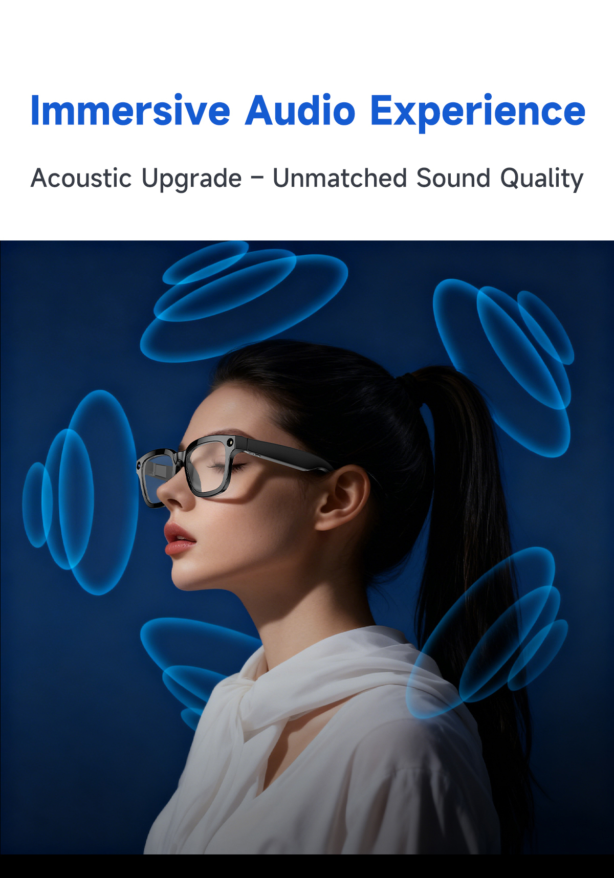 Smart AI Glasses with 8MP HD Camera & Bluetooth 5.3, Real-Time Translation Open-Ear Audio Sunglasses, 38g Ultra-Light Voice Assistant Glasses for Work & Travel