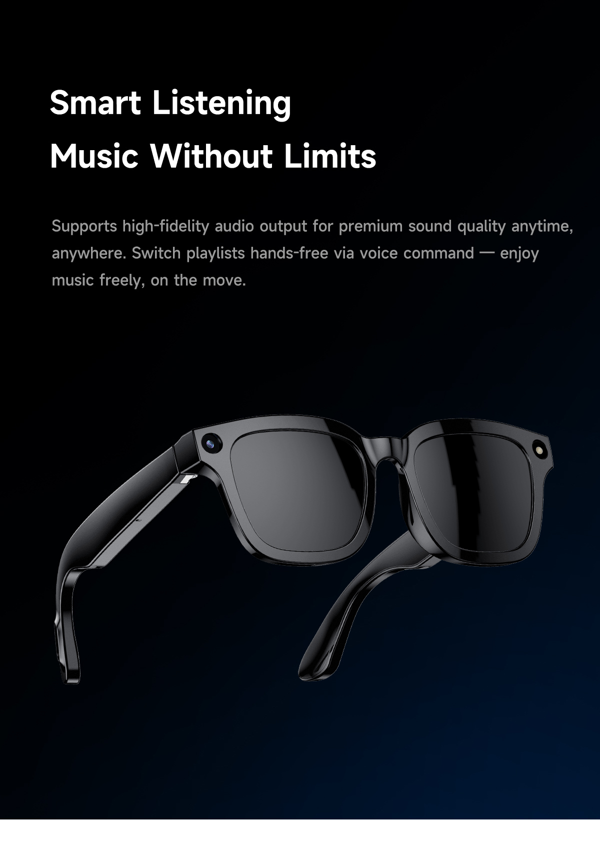 Smart AI Glasses with 8MP HD Camera & Bluetooth 5.3, Real-Time Translation Open-Ear Audio Sunglasses, 38g Ultra-Light Voice Assistant Glasses for Work & Travel