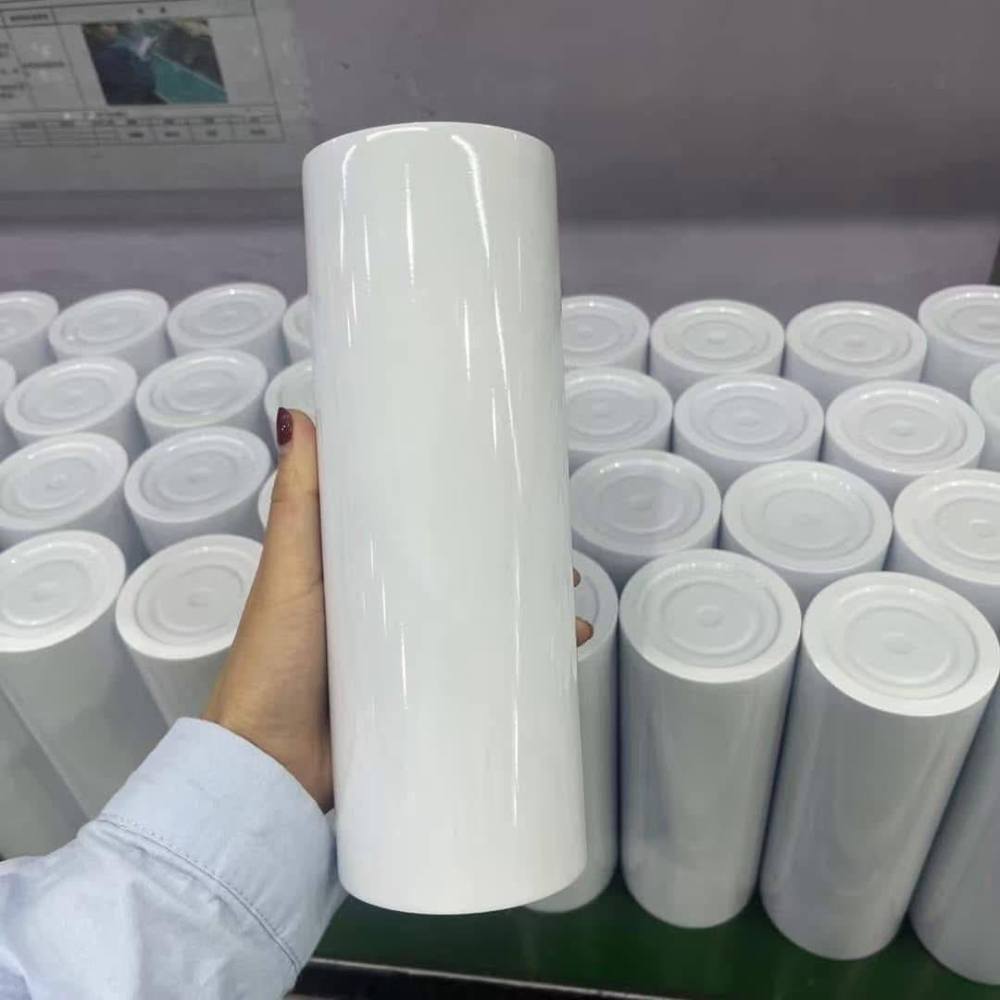 USA Warehouse 20oz Sublimation Flat Edge Straight Tumblers with plastic straw, metal straw, rubber bottom and shrink wrap