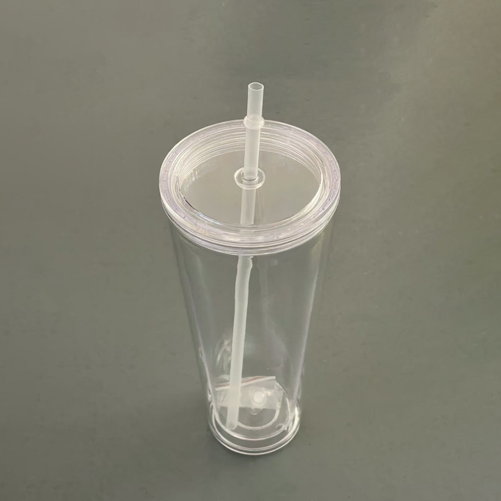 US RTS 16oz/24oz Double Walled Snowglobe Acrylic Plastic Cups Free Shipping (pre-drilled and with plugs) (24PCS)