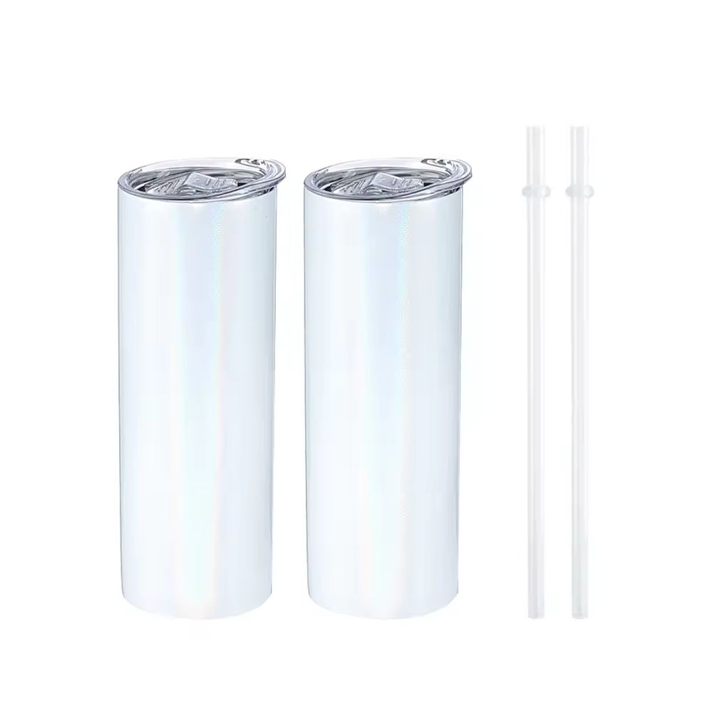 US RTS 20oz Sublimation white Glitter Tumbler Free Shipping (25PCS)