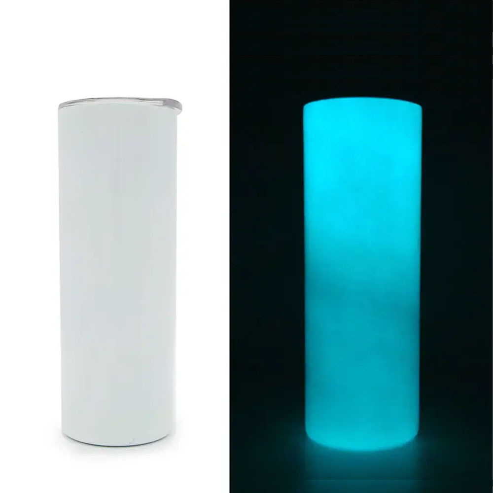 US RTS 20oz Sublimation Glow in Dark Tumbler White to Blue(25PCS)