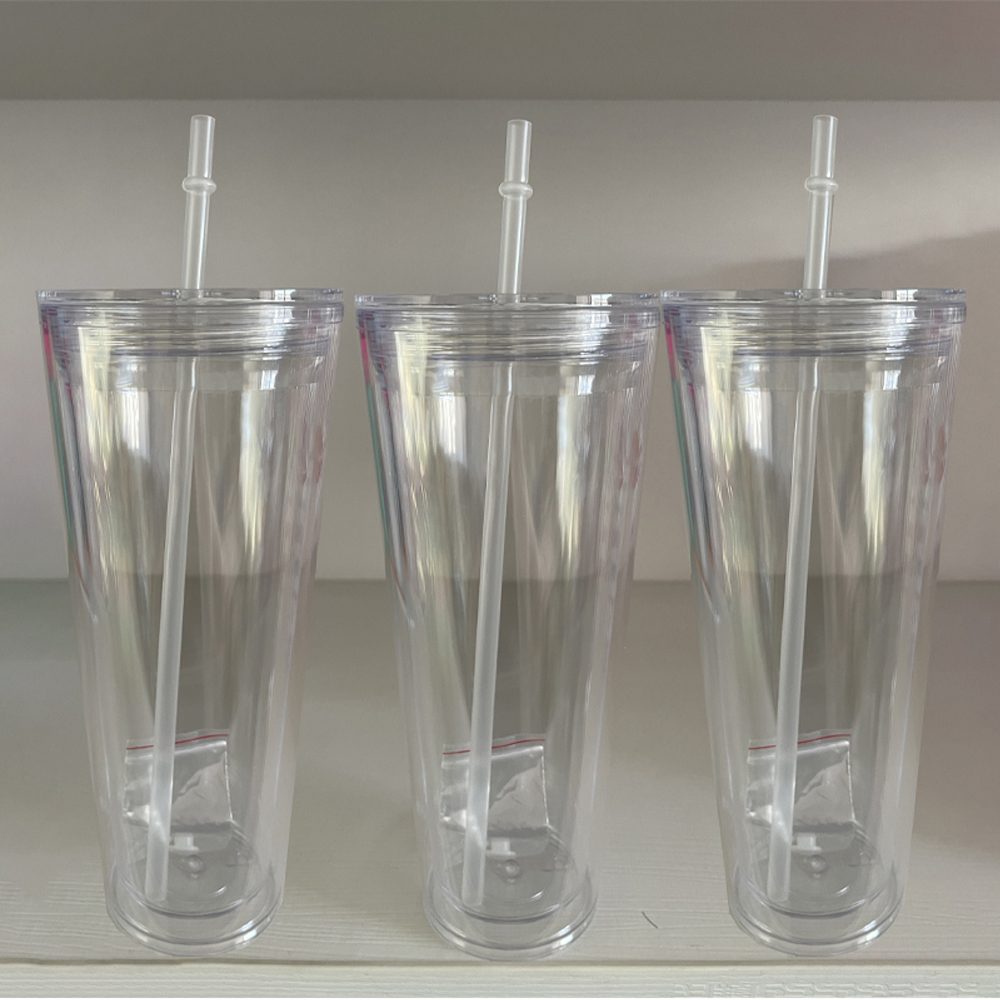 US RTS 16oz/24oz Double Walled Snowglobe Acrylic Plastic Cups Free Shipping (pre-drilled and with plugs) (24PCS)