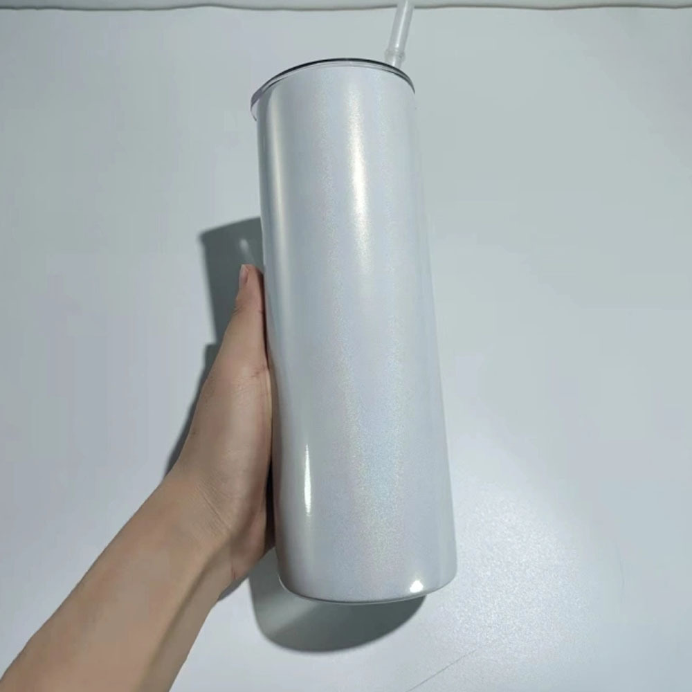 US RTS 20oz Sublimation white Glitter Tumbler Free Shipping (25PCS)