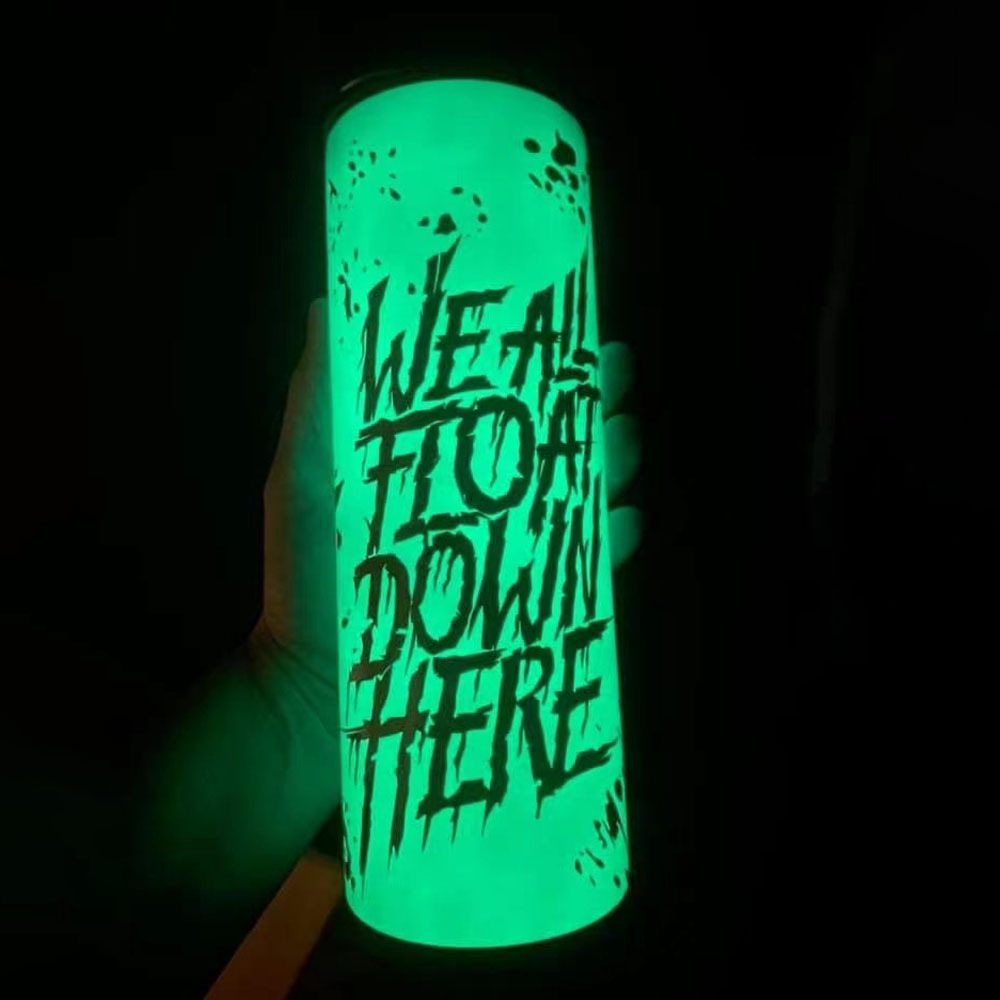 US RTS 20oz Sublimation Glow in Dark Tumbler White to Green(25PCS)