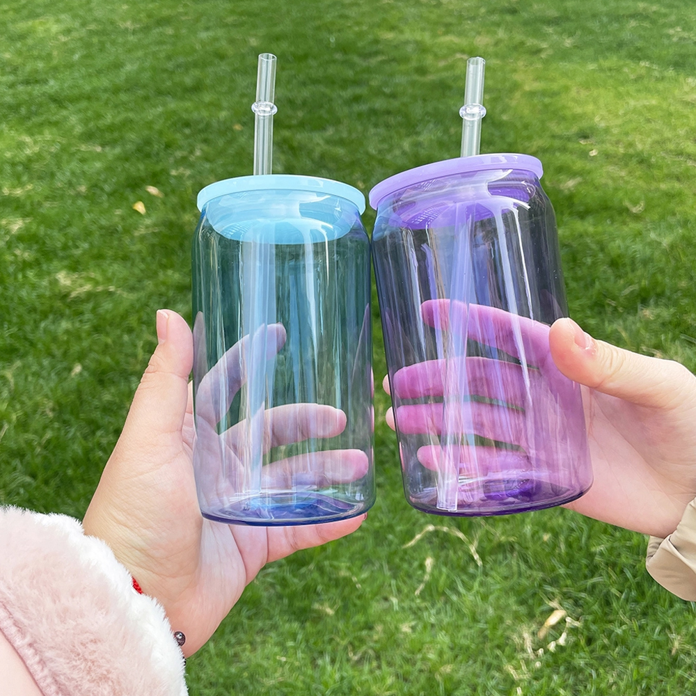 50 Pack US RTS 16oz jelly Acrylic Plastic Can with Colored Lid Free Shipping (50PCS)