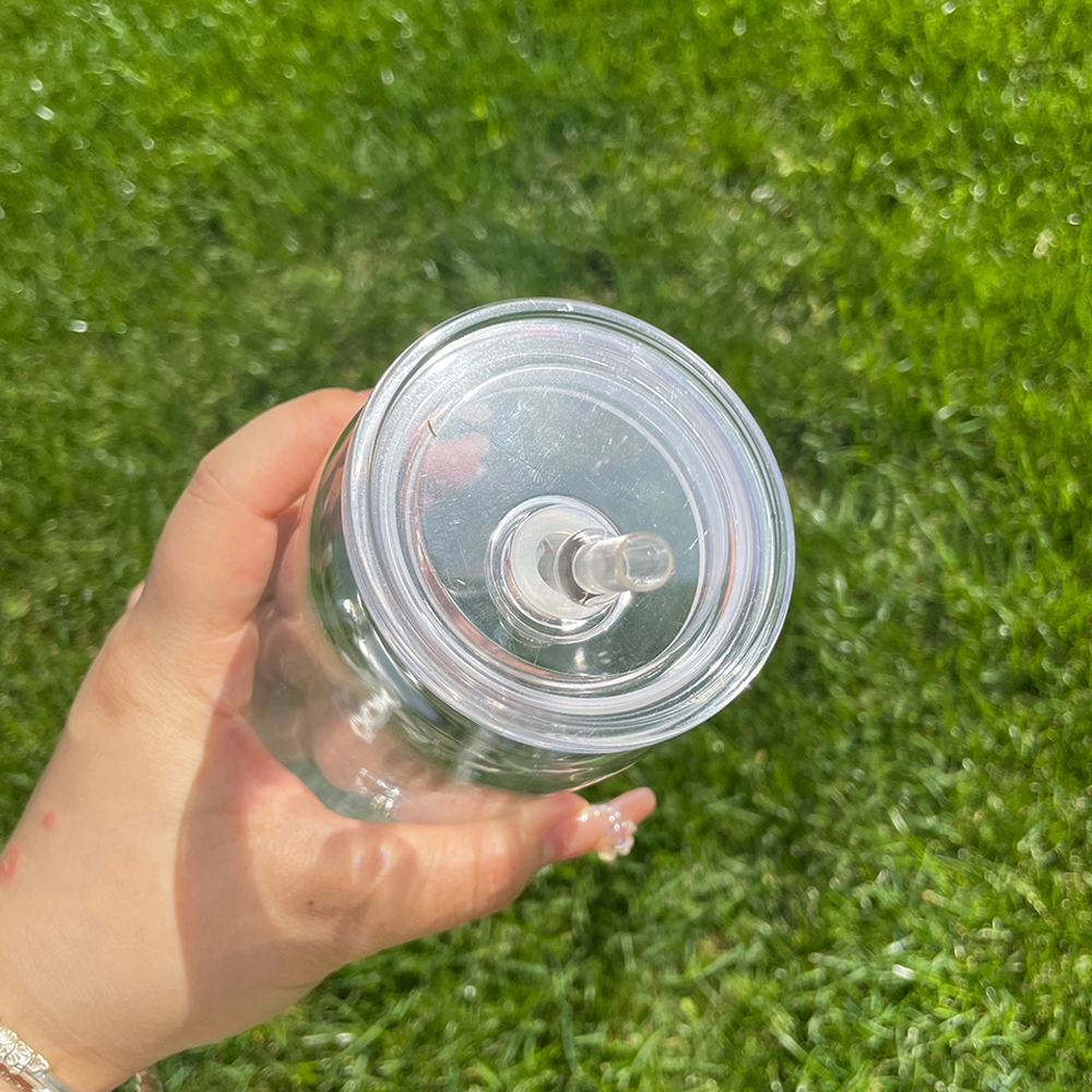 USA Warehouse 16oz Acylic Plastic Cup With Clear Plastic Lids for Uv Dtf Wraps