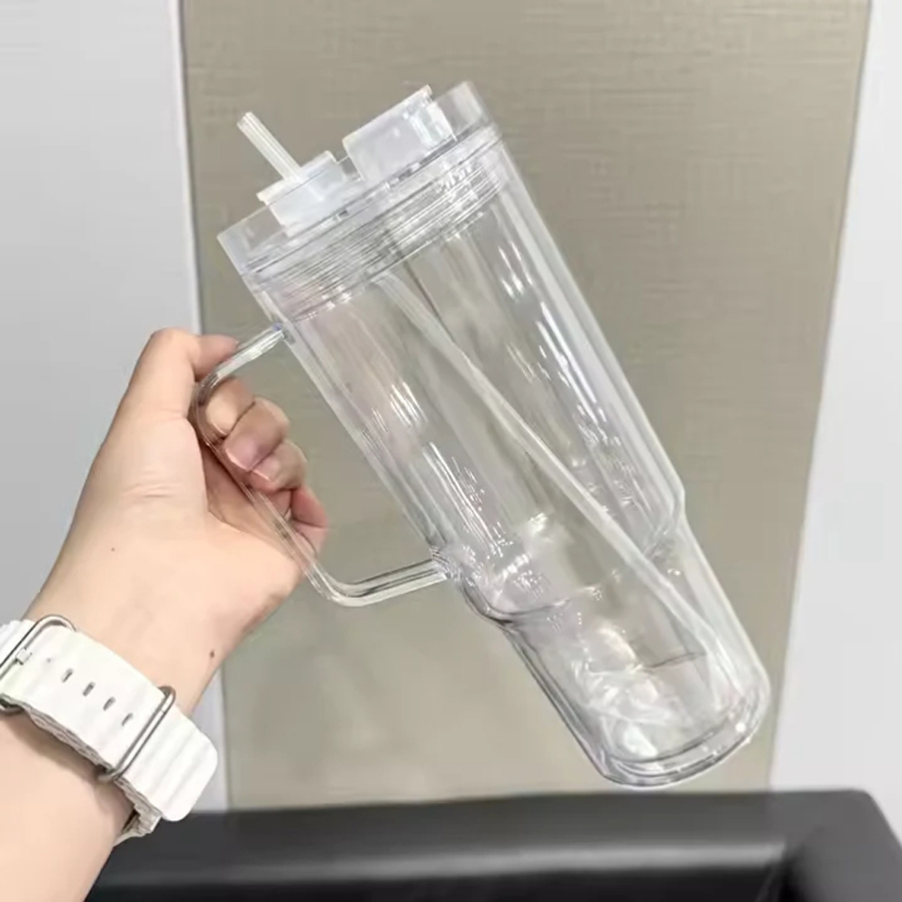 US RTS 40oz Acrylic Pre-drilled Snow Globe Mug Plastic Snowglobe Botlle with Handle Free Shipping (20PCS)