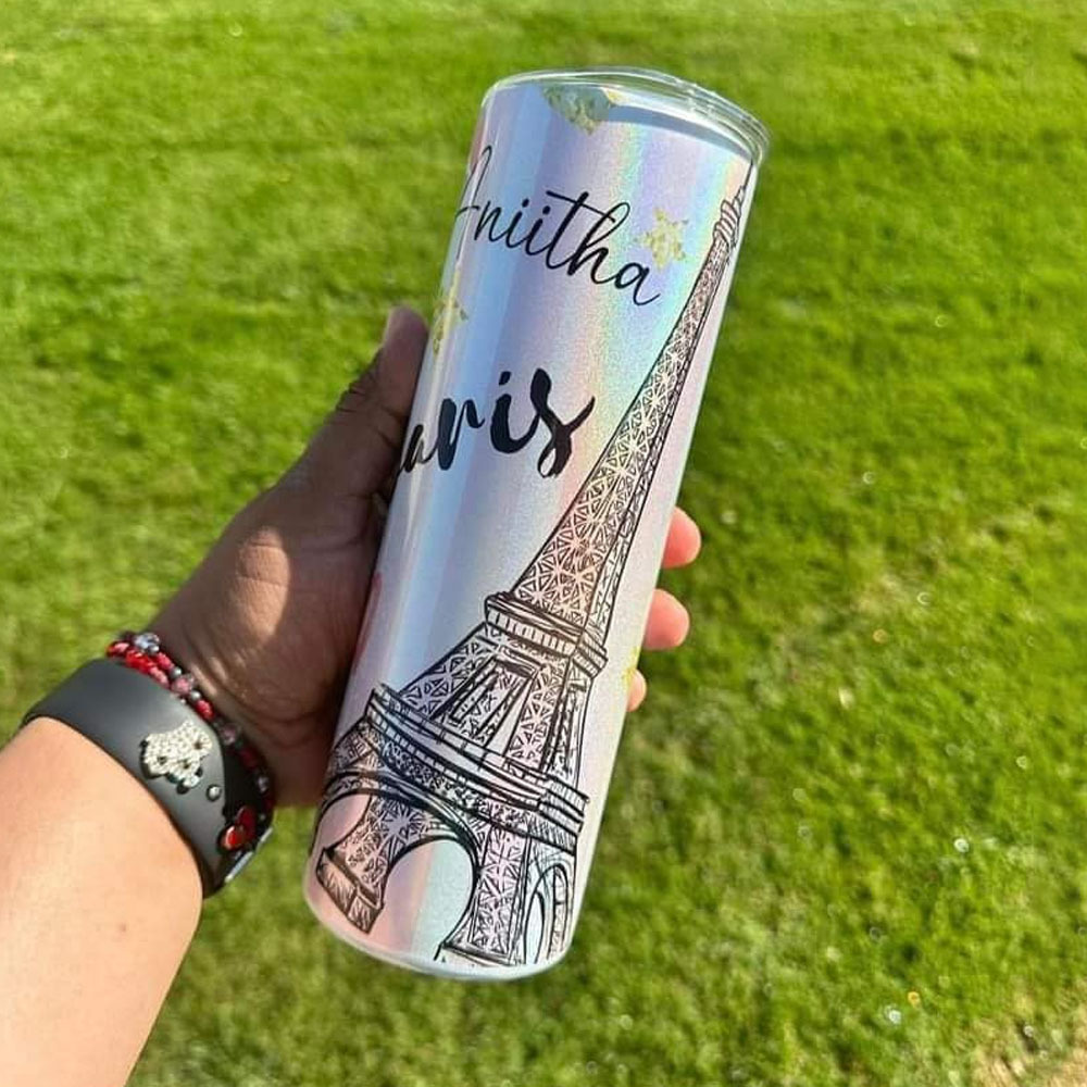 US RTS 20oz Sublimation white Glitter Tumbler Free Shipping (25PCS)