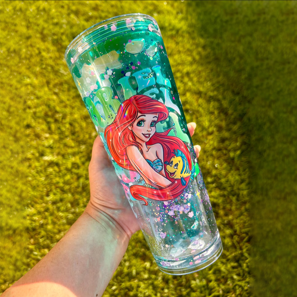 US RTS 16oz/24oz Double Walled Snowglobe Acrylic Plastic Cups Free Shipping (pre-drilled and with plugs) (24PCS)