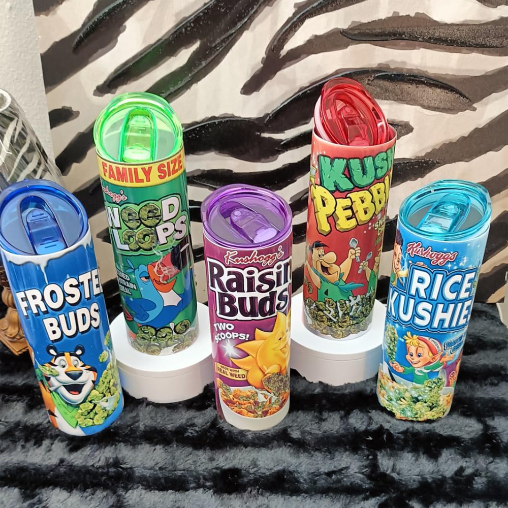 US RTS 20oz Flat edge Sublimation Tumbler with 25pcs Colored Lids (25PCS)
