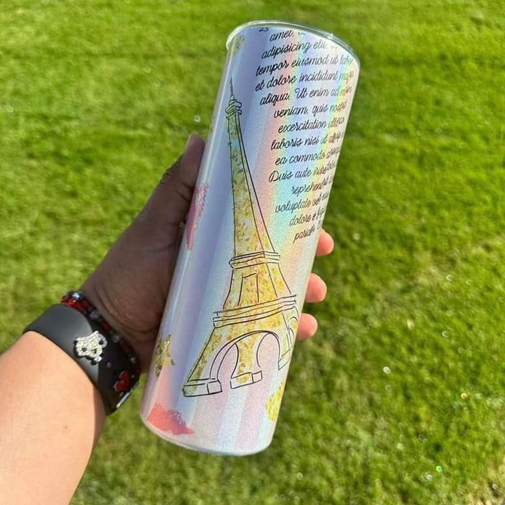 US RTS 20oz Sublimation white Glitter Tumbler Free Shipping (25PCS)