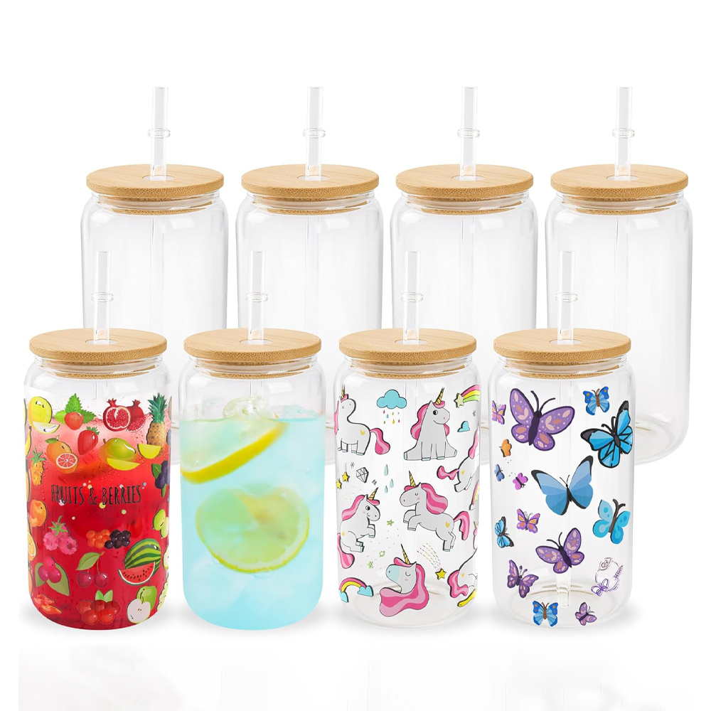 US RTS 16oz Sublimation Frosted/Clear Glass Libby Can Cup Free Shipping (25PCS/50PCS)