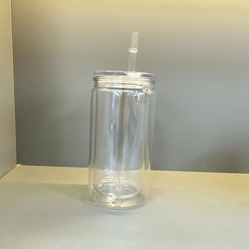 US RTS 16oz Acrylic Plastic Snowglobe Can Double Walled Cup Free Shipping (25PCS)