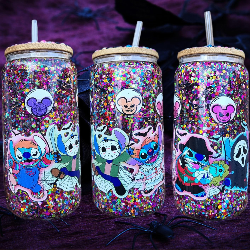 US RTS 20oz Sublimation Pre-drilled Glass Snow Globe Tumbler Double Wall Snowglobe Glass Cup Free Shipping