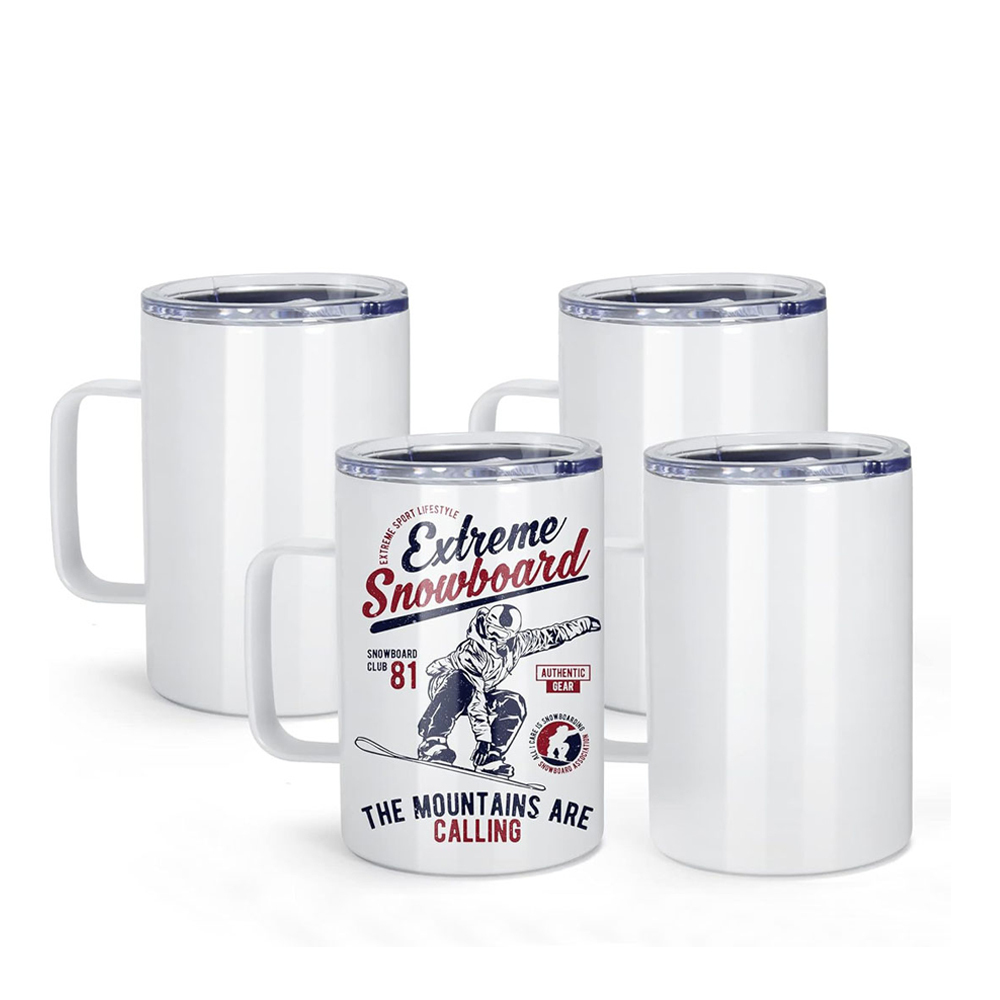 US RTS 16oz Stainless Steel Sublimation Mugs Travel Coffee Mug with Handle