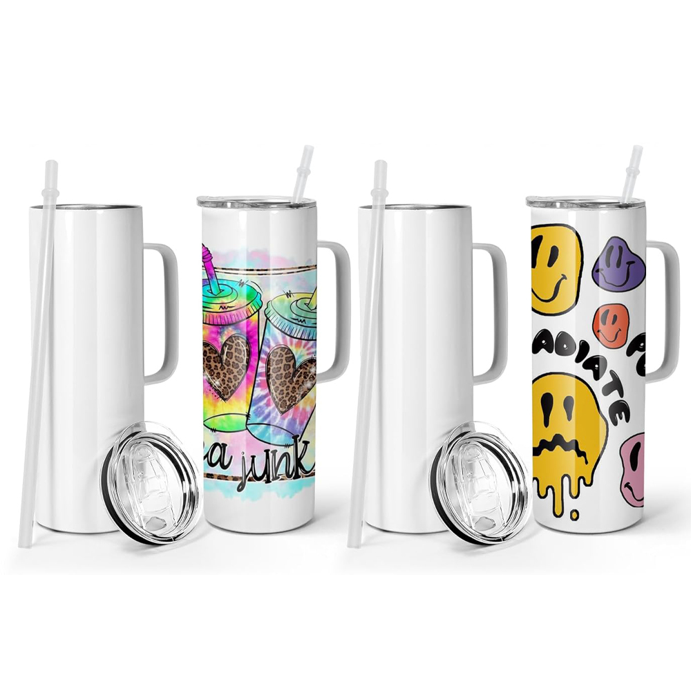 US RTS 20oz  skinny Stainless Steel Sublimation Mugs Travel Coffee Mug with Handle