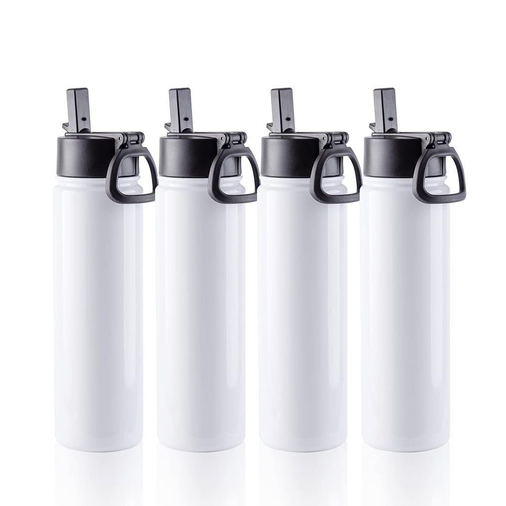 Sublimation Blank Tumbler 22 OZ Sports Wide Mouth Stainless Steel Water Bottle Vacuum Flask with Straw and Portable Handle for Tumbler Press Machine Sublimation Print