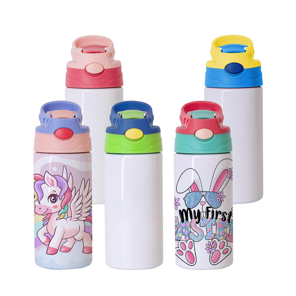 USA Warehouse 12oz Sublimation Blanks Mix Colors Kids Children Straight Tumbler Water Bottle