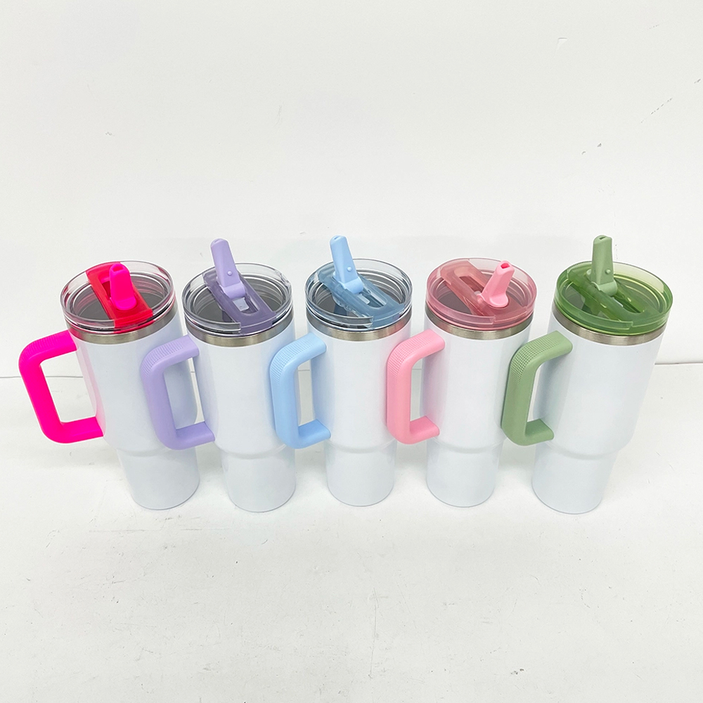 USA Warehouse  Sublimation blanks 40oz Removable Leakproof Flip Top Straw Tumbler
