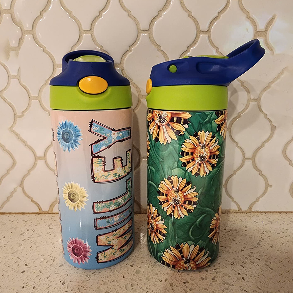 USA Warehouse 12oz Sublimation Blanks Mix Colors Kids Children Straight Tumbler Water Bottle