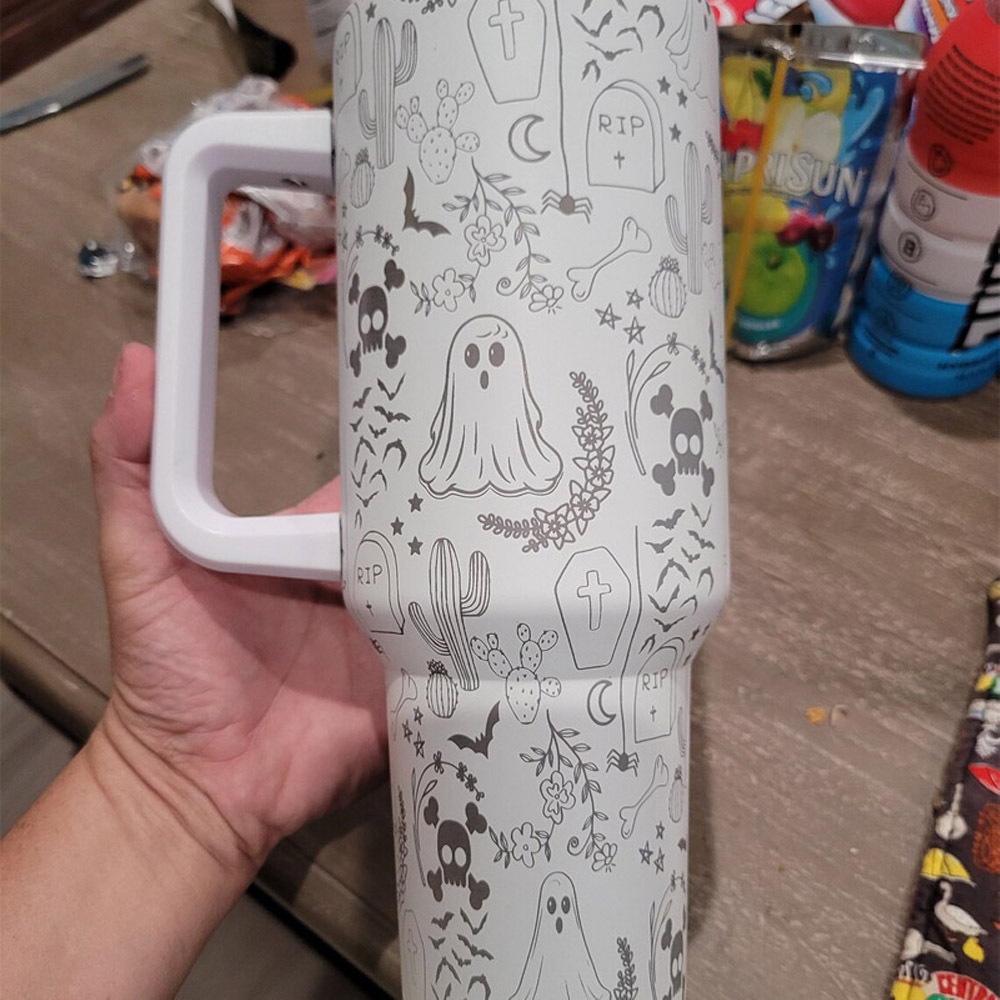USA Warehouse Sublimation blanks Glow in the dark Green  Gen1.0 40oz with Removable handle
