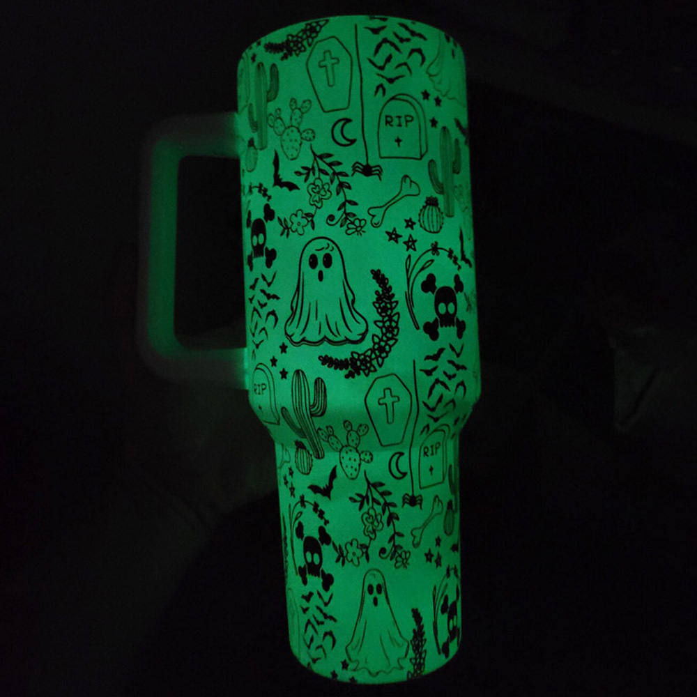 USA Warehouse Sublimation blanks Glow in the dark Green  Gen1.0 40oz with Removable handle