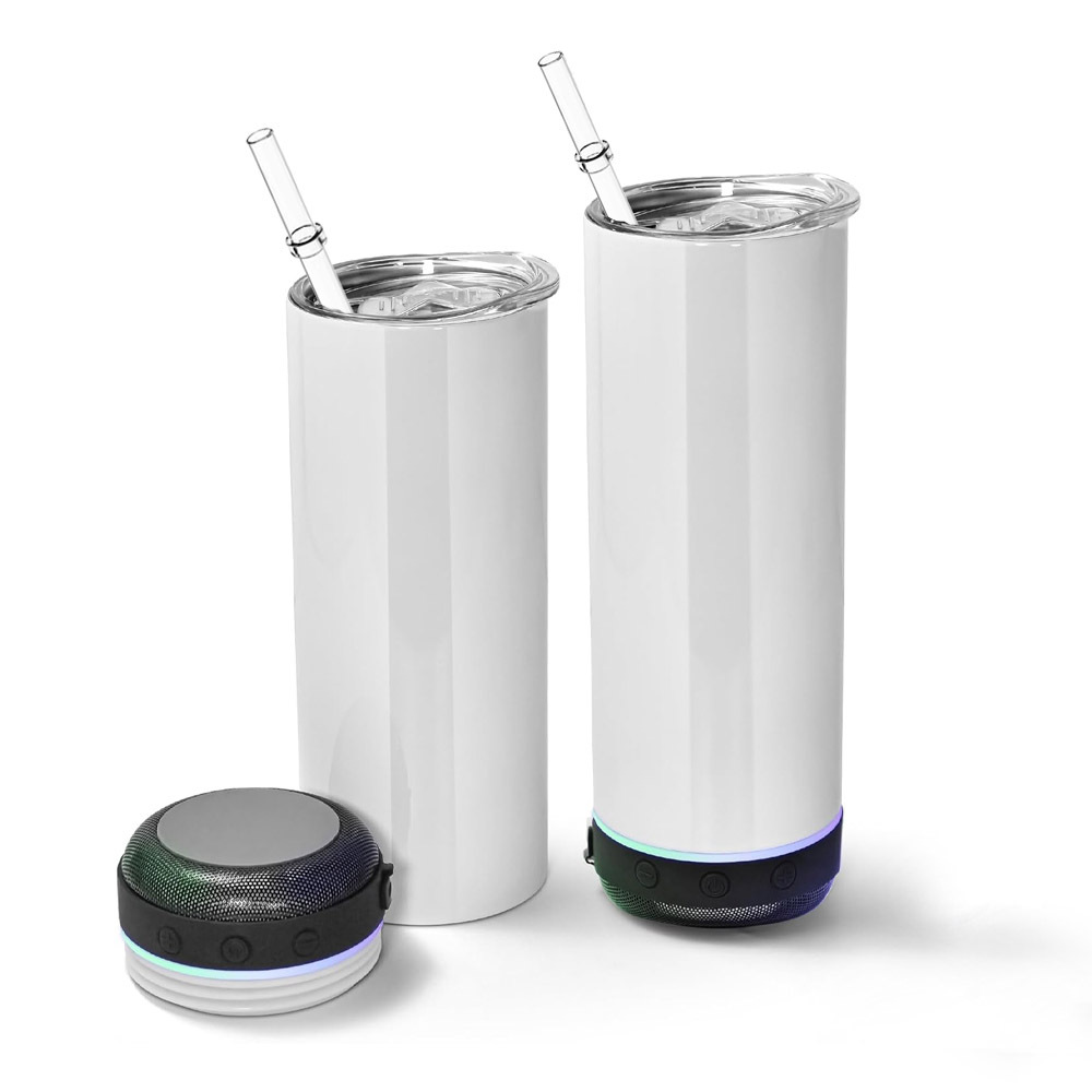 USA Warehouse 20oz Blank Sublimation Straight Music Player Bluetooth Speaker Tumbler