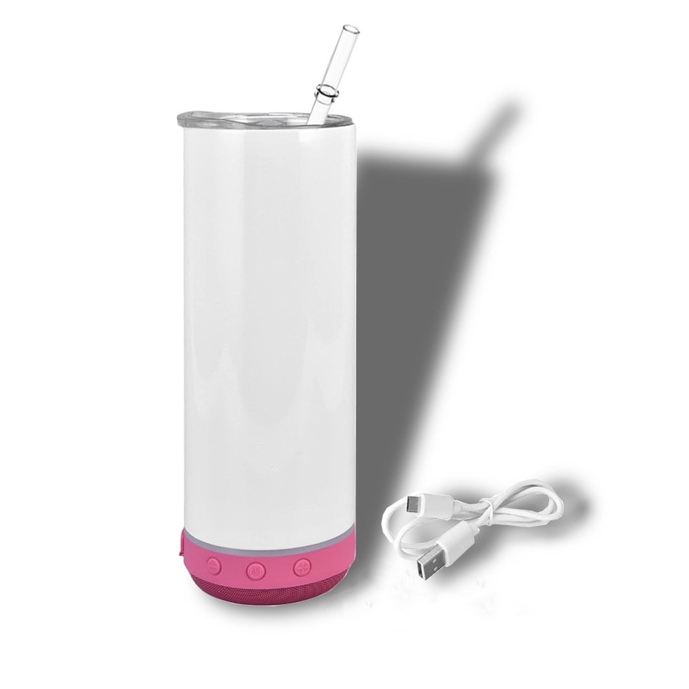 USA Warehouse 20oz Blank Sublimation Straight Music Player Bluetooth Speaker Tumbler Mixed color