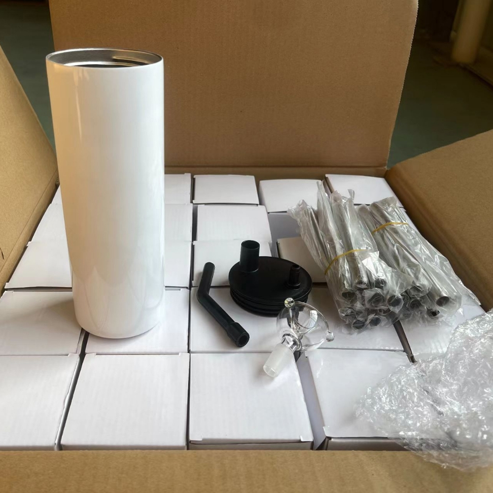 Sublimation Blank US RTS 20oz Hookah Smoke Tumbler Skinny with Glass Ball