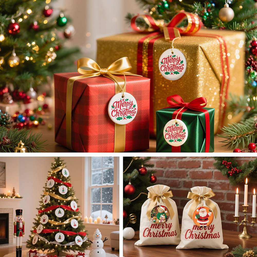 Sublimation White Ceramic Ornament Blank Round Two-Sided