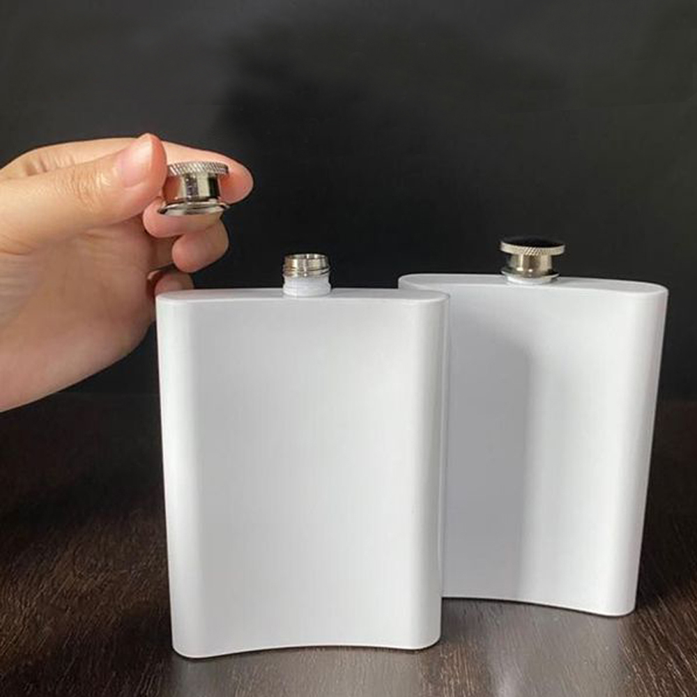 Sublimation Flasks Blank 8 oz Hip Flasks for Liquor Stainless Steel Men DIY Craft Groomsmen Gifts Containers for Christmas Wedding