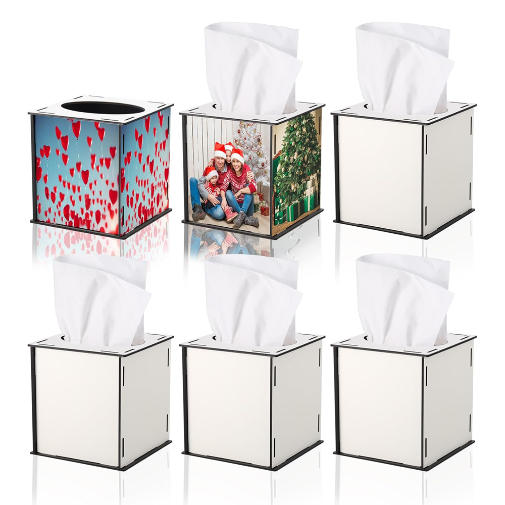 Sublimation Blank Tissue Box Wood for Storage DIY Photo Crafts