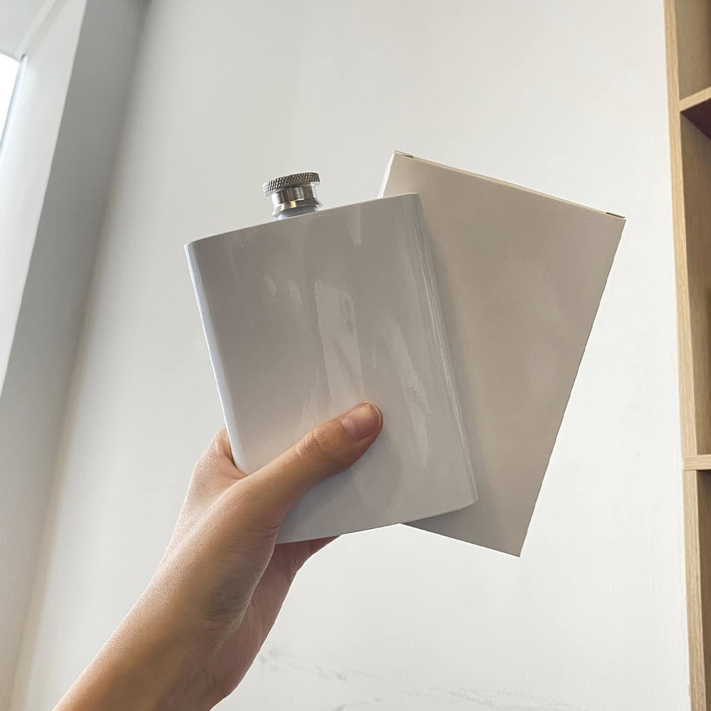 Sublimation Flasks Blank 8 oz Hip Flasks for Liquor Stainless Steel Men DIY Craft Groomsmen Gifts Containers for Christmas Wedding