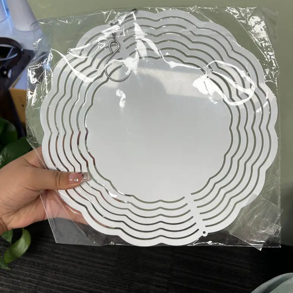 10inch Round Sublimation Aluminum Metal Hanging Wind Spinners Blanks for Yard Garden Indoor Outdoor Porch Decoration