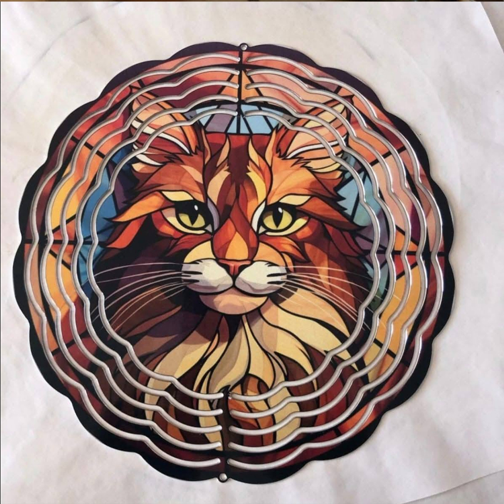 10inch Round Sublimation Aluminum Metal Hanging Wind Spinners Blanks for Yard Garden Indoor Outdoor Porch Decoration