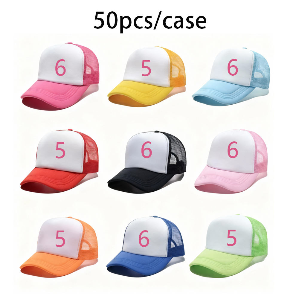 Sublimation Blank Polyester Mesh Cap Mesh Trucker Summer Mesh Cap