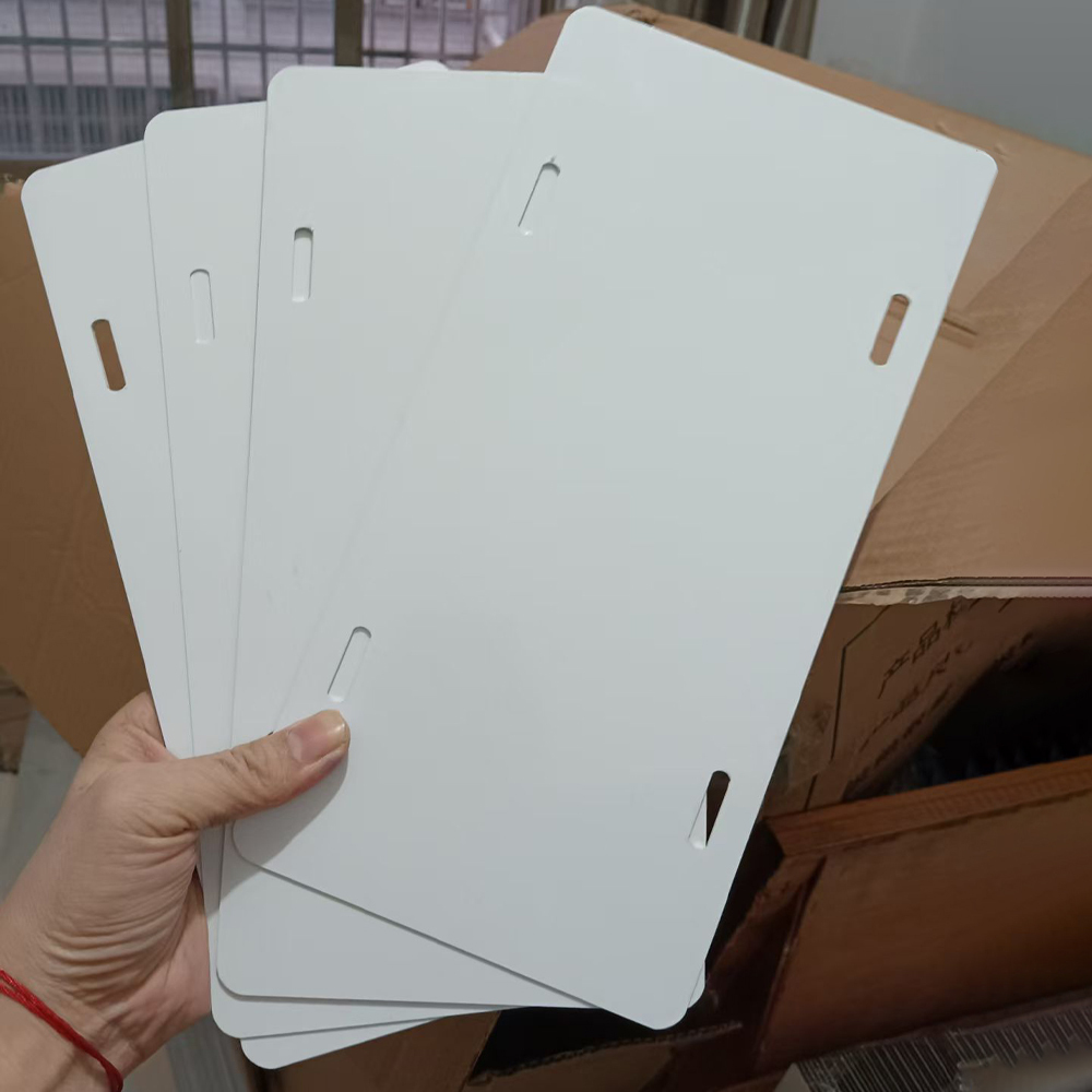 12*6inch Sublimation License Plate Blanks,Metal Aluminum Automotive License Plate Plates Tag for Custom Design Work - White