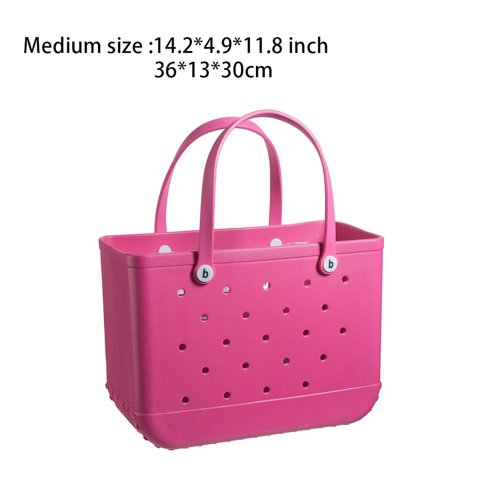 Rubber Tote Bag Small Beach Bag Waterproof Travel Bags Washable Tote Portable Open Handbag for Sports Beach Boat Outdoor