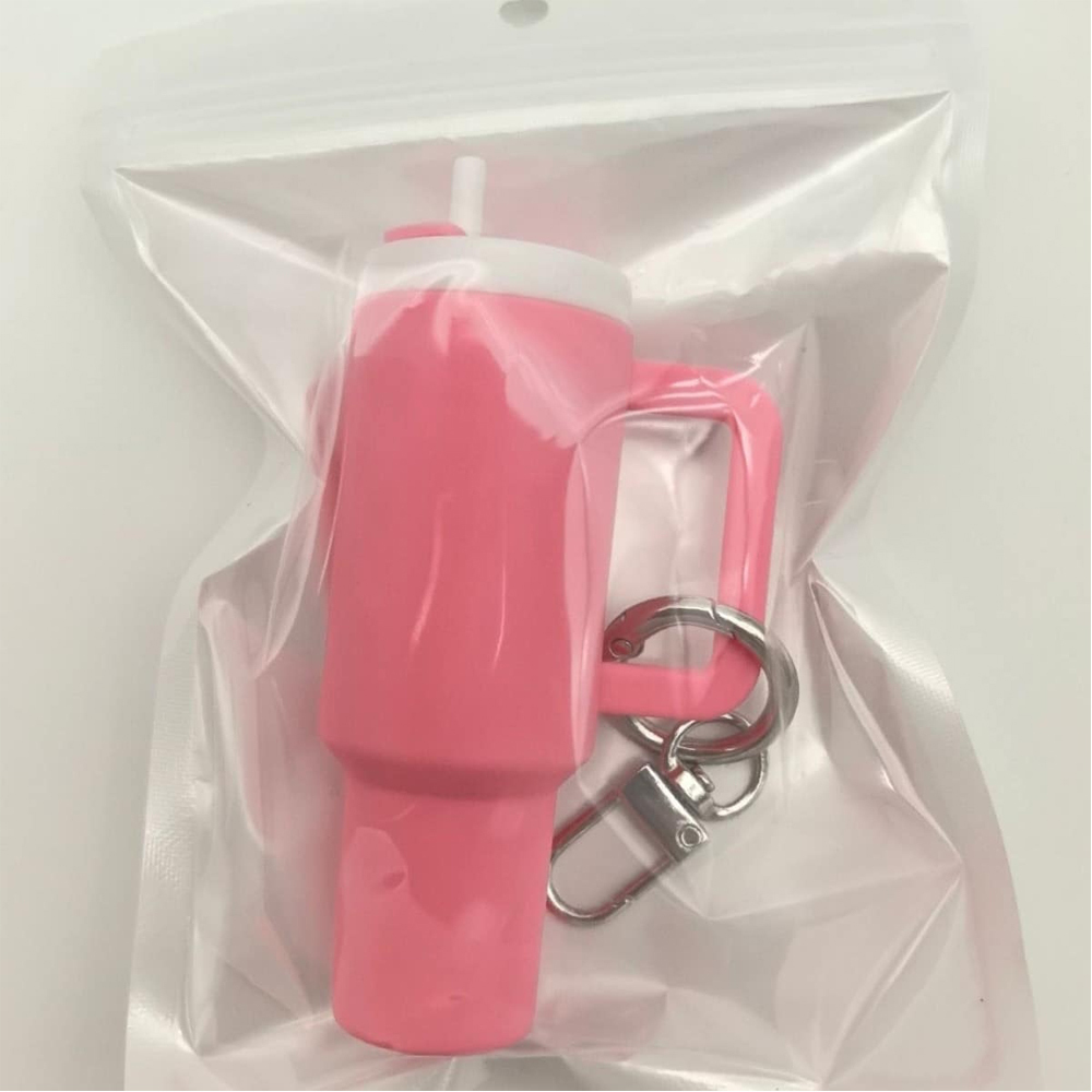 Mini Tumbler Keychain Accessories for Stanley Cup, 2 Way Cute Charms Chapstick Lip Balm Holder for Women Purse Handbag