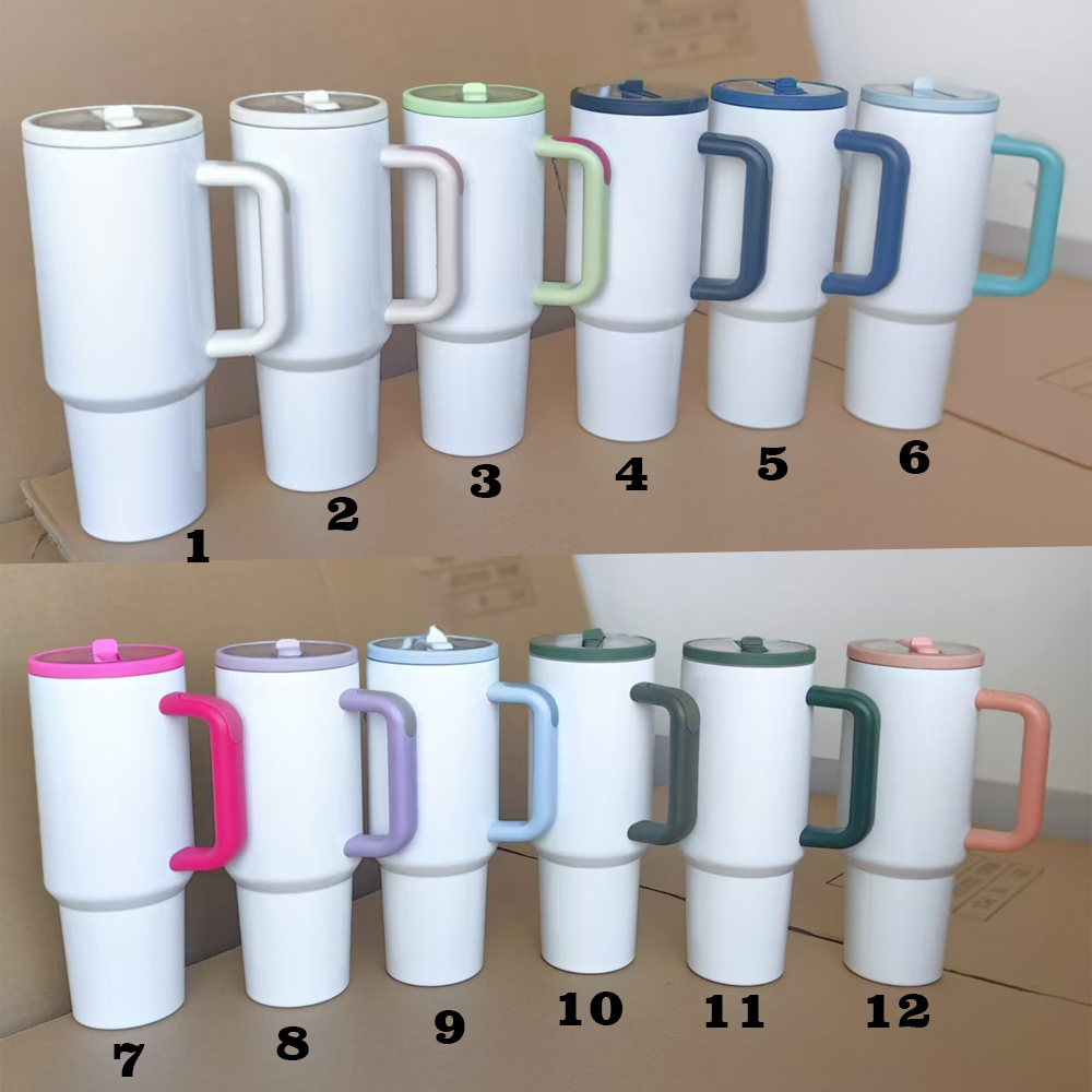 16pack China 40oz Gen 4.0 sublimation white with color lids and leak proof lids Mug Stainless Steel