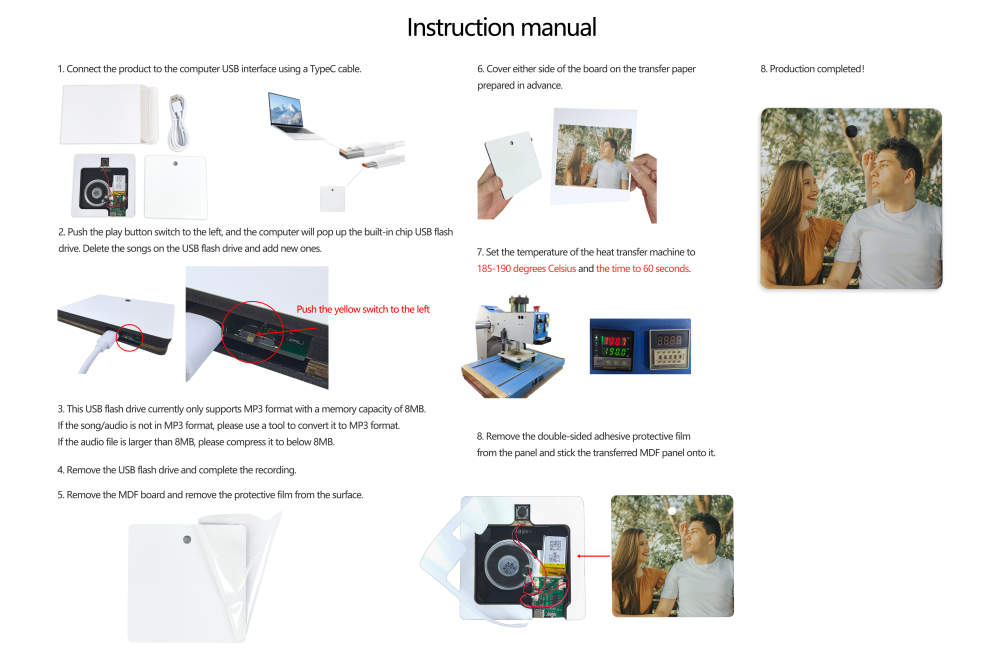 25 Pack China Sublimation Music Magnet Blanks Set,Personalized Sublimation Music Refrigerator Magnet for Home Kitchen Decor