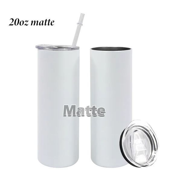 25 pack US RTS Flat edge 20oz Sublimation Straight Matte Tumbler Free Shipping