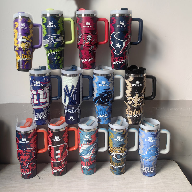 STANLEY NFL Team Logo Quencher H2.0 Tumbler with Handle and Straw 40 oz Holder Compatible for Travel Insulated Stainless Steel Cup BPA-Free