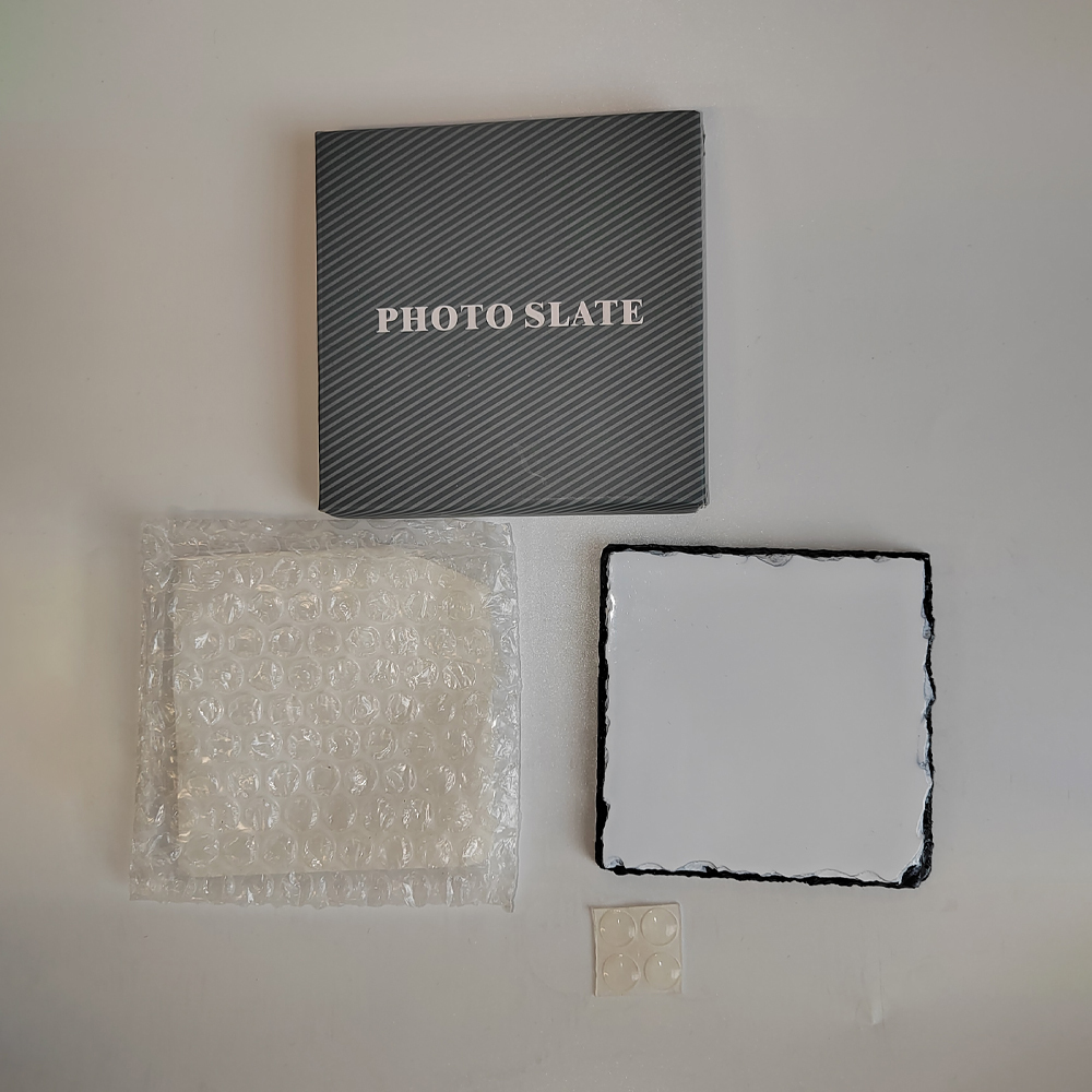 Sublimation Slate Blank Coasters, 10cm Slate Coasters, Personalized Heat Thermal Transfer DIY Sublimation Blanks for House Warming Gifts Office Bar Table Custom