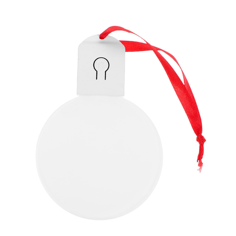 Light Up Christmas Sublimation Blank LED Night Light Round Acrylic Ornament for Decor Unique Holiday Decoration for Bedrooms and Living Rooms Includes battery and USB charging cable