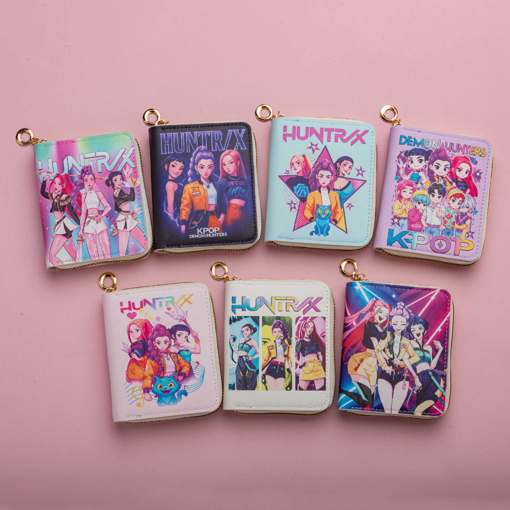 Girls' Wallet with Keychain Clip - Cute Cartoon Coin Purse and Small Pink Pouch