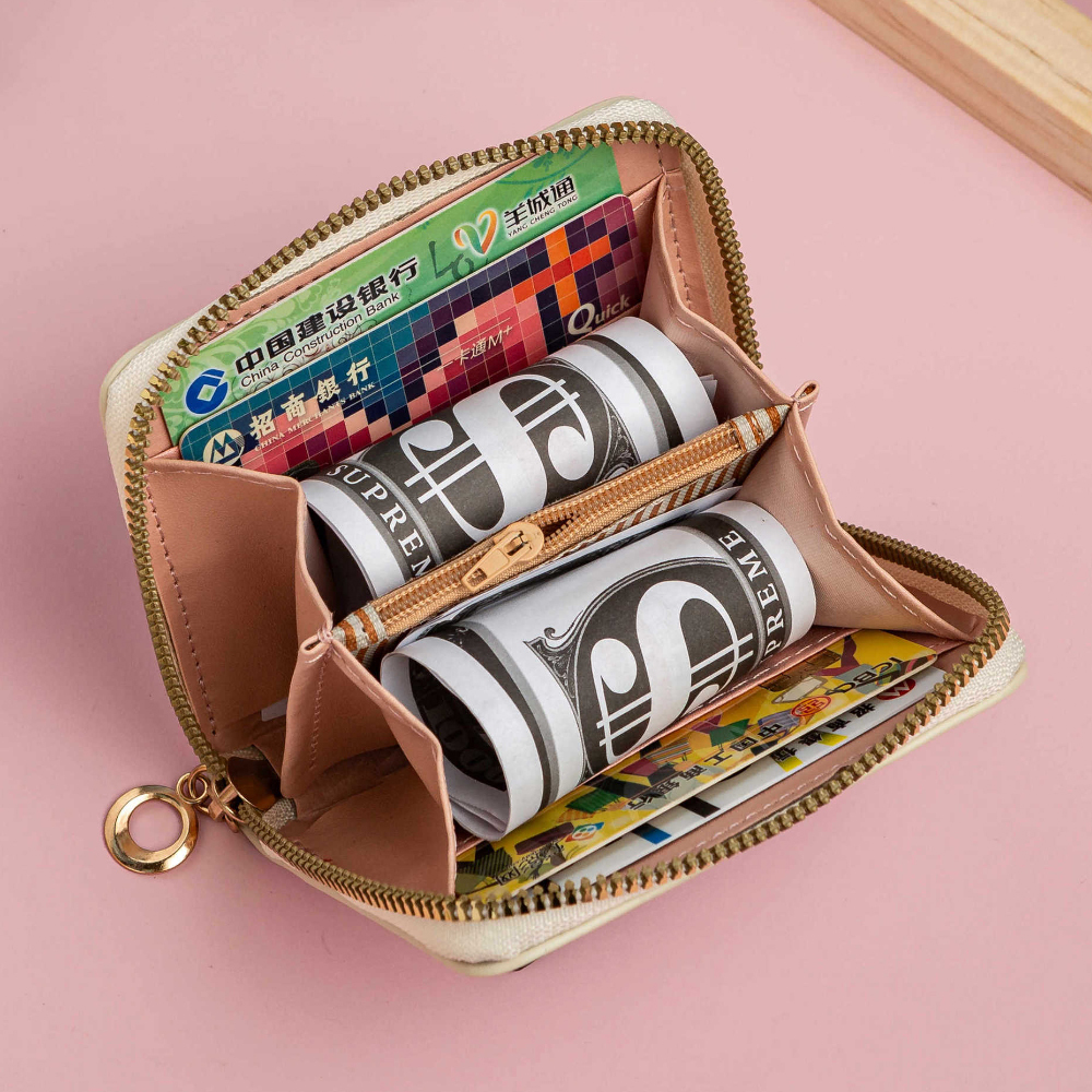 Girls' Wallet with Keychain Clip - Cute Cartoon Coin Purse and Small Pink Pouch